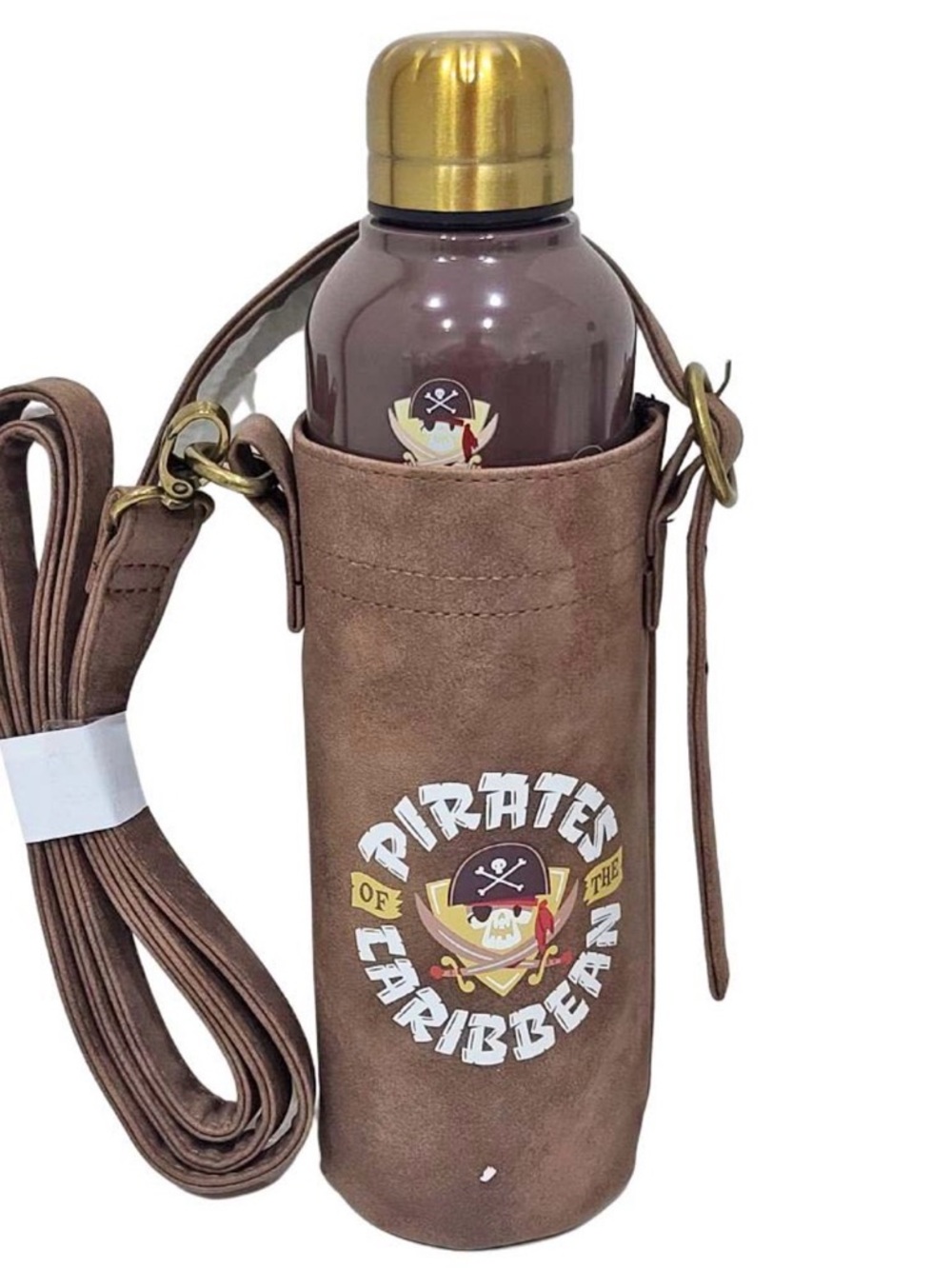 Disney Brown and Gold Pirates of the Caribbean Water Bottle Carrier